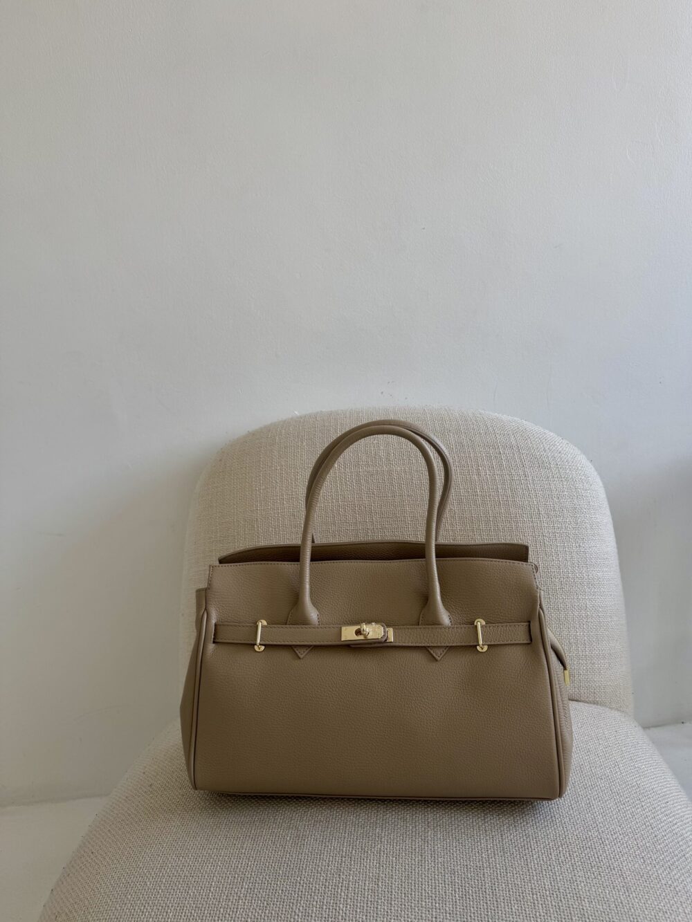 Torebka Carla - beige skórzana