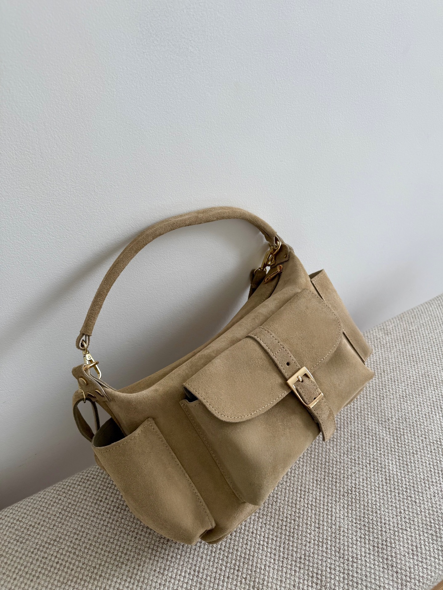 Torebka Cleo - beige zamszowa - obrazek 3