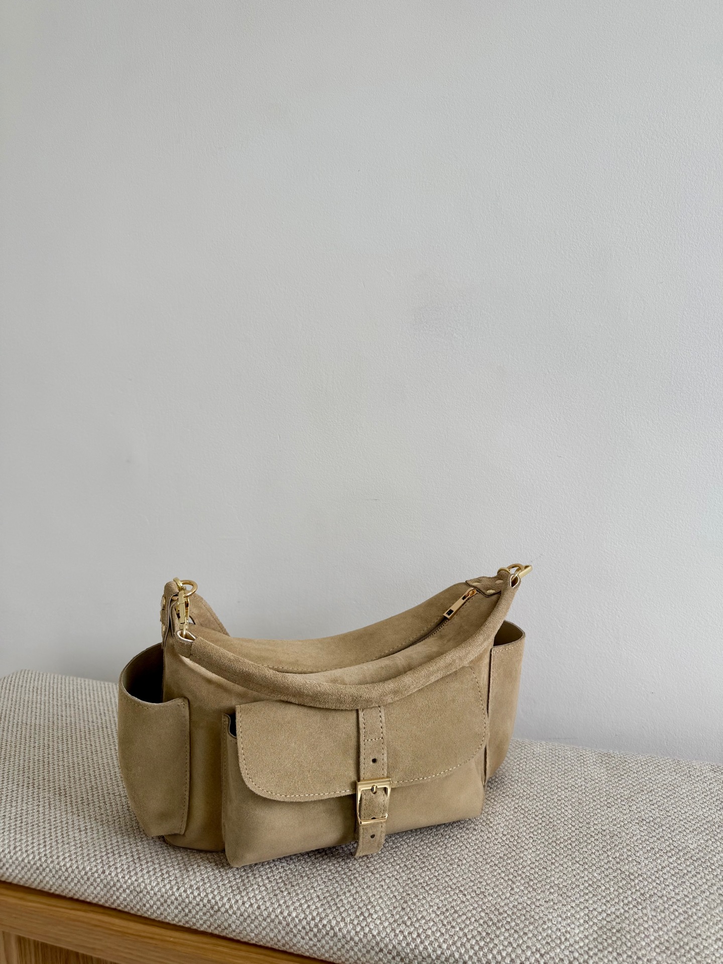 Torebka Cleo - beige zamszowa - obrazek 2
